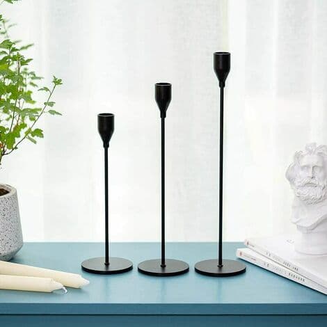 Sorte Lysestaker, Enkelt Hode Smijern Lysestake, Lysestaker Midtpunkter Lysmiddag Ornament
