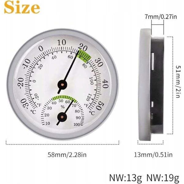 Ulisem Hygrometer Termometer, Innendørs og Utendørs Termometer, Fuktighetssensor, Innendørs Termometer