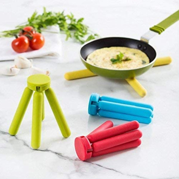 Pakke af sammenklappelige silikone-tripoder, sammenklappelige tripoder, skridsikker sammenklappelig crossover kompakt design udvidelig silikone Po