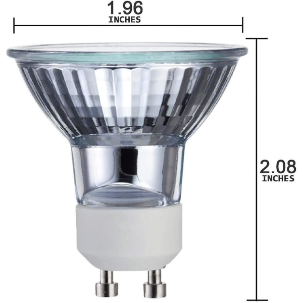 6-pack GU10 120V 50W MR16 Halogenlampa med UV-glaslock Dimbar Lång livslängd