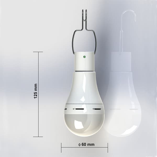 (BLS-60-20D 7W pære + solpanel = fuldt sæt (smart switch, køligt hvidt lys) LED-lys, til udendørs, have, gård