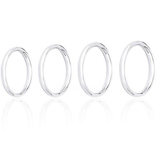 Unisex Komfort Fit Glat Bryllupsbånd i Rustfrit Stål, 2 mm Bredde 8