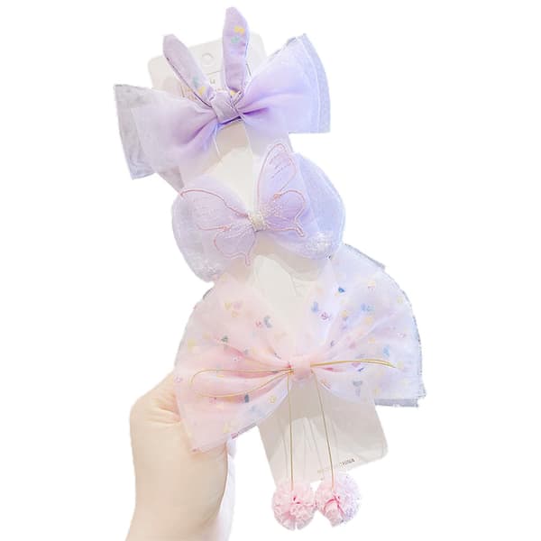 3/4 st Barn Japanska Rosett Hårband Söt Hårrep Charmig Web Celebrity Hårhästsvans Elastisk 1