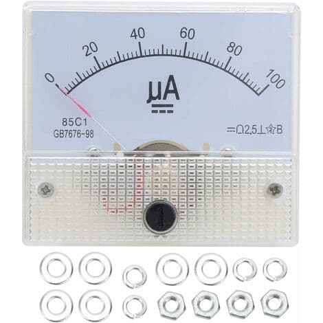 Analog voltmeter, 85C1 DC 0~100UA analog ammeter med peker, strømpanelmeter med enkel struktur Fonepro