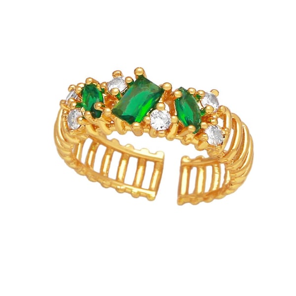 Ring Vintage Zircon Irregular Fashion Jewelry Ac8545 Green
