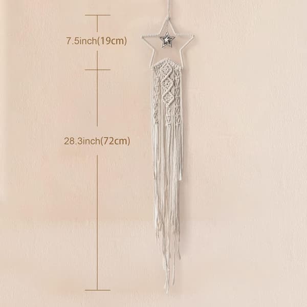 Nice Dream Macrame Drömfångare, Stor Vävd Fjäder Väggdekoration