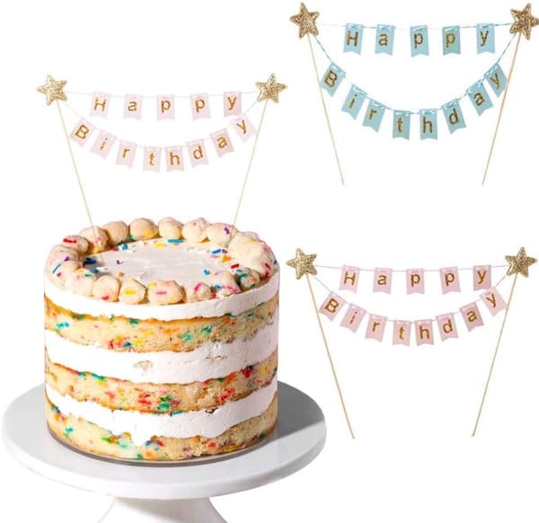 2 Sæt Kagepynt Happy Birthday Dekoration Kagepynt Pige