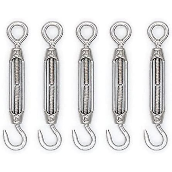 Mecoll Collection M4/m5/m6/m8 304 Rostfritt Stål Krokar Och Ögon Spännare Med Reptrådsspänning, 10-pack