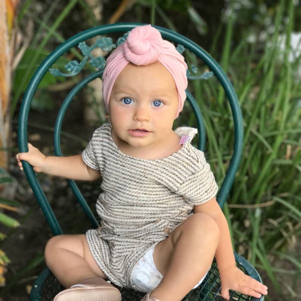 5-pack Baby Turban Newborn Beanies Hattar med Rosett Elastisk