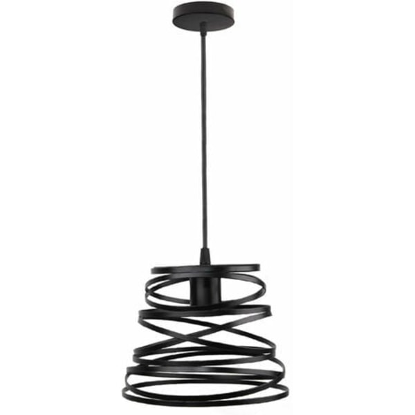 Modern kreativ hängande ljuskrona sovrum vardagsrum retro industriell smidesjärn fjäder dekorativ upphängning - B
