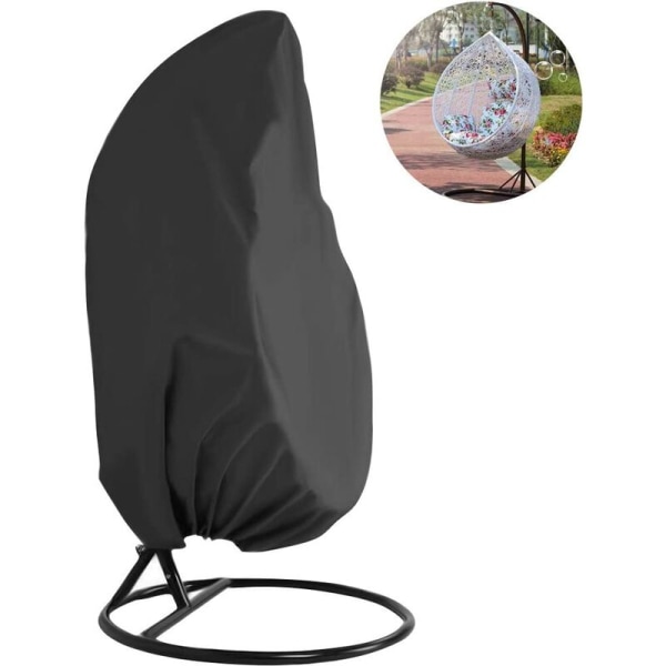 Hengende kurvdeksel for hjemmet 210D Oxford stoff svingdeksel (enkelt svart 115 * 190 cm),