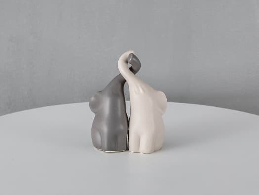 Elefant-elskere - Sett med 2 - Høyde: 10 cm