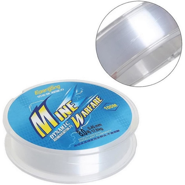 100 meter nylonfiske lina, monofilament transparent nylonfiske lina cirka 8 mm i diameter klar nylontråd fiske lina