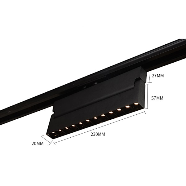 Platt utan huvudljus, mini nordisk fällbar kreativ spårbelysning, spårspotlight, anpassad spårbelysning för renovering och hem (OSRAM-chip 12W, neutralt