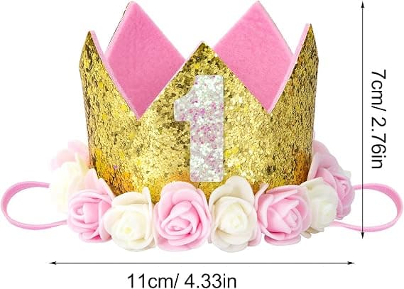 Födelsedagskrona Barn Glitter Party Hattar med Nummerhatt för