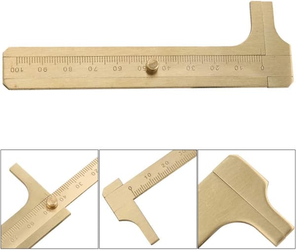 En messing skydelære Vernier skala rustfrit stål Vernier skala