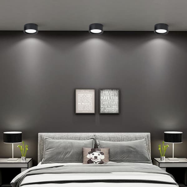 LED Loftlampe 4,0 tommer 12W, 4000K Hvidt Lys Sort Loftlampe 3 STK