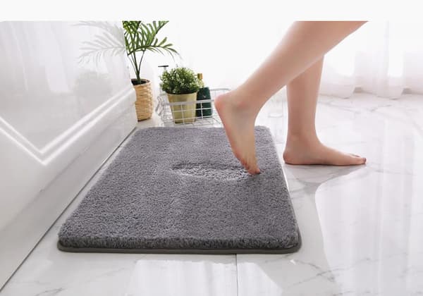 Baderomsgulvmatter, sklisikre matter, dørmatter som absorberer vann (grå, 40*60CM)