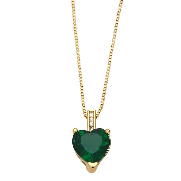 Halsband Vintage Zircon Heart Stud Modesmycken Ac9060 Green