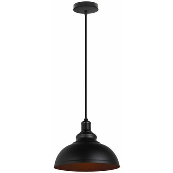 Hängande lampa Industriell Antik Metall Hängande Taklampa Takkronalamp Skärm - (Svart, 29cm)