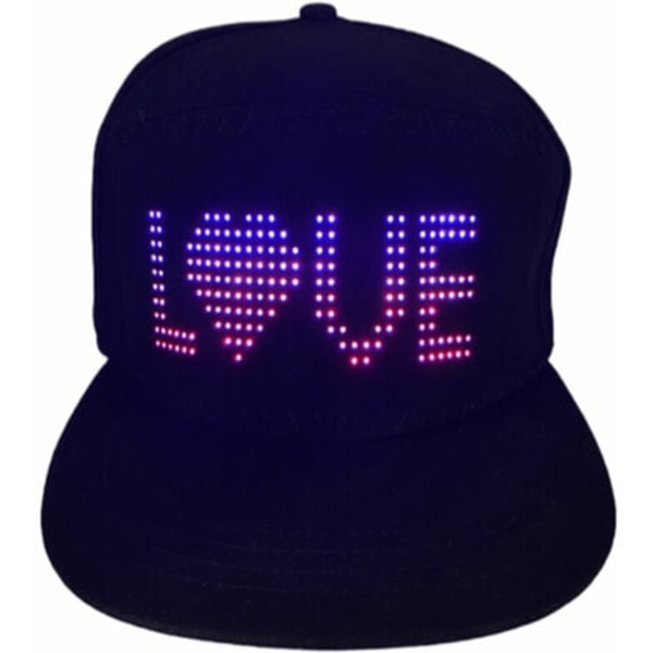 SL014 Färgad LED-ljushatt Basebollkeps Bluetooth-anslutning / 22 typer av animation / DIY-text / musikläge