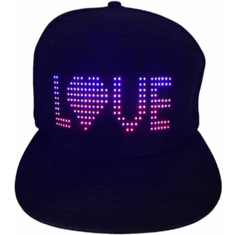 SL014 farve LED lysende hat baseballkasket Bluetooth-forbindelse / 22 slags animation / DIY tekst / musiktilstand
