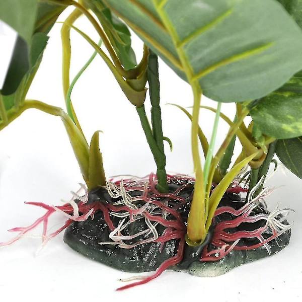 Konstgjord Grön Grön Grön Plast Akvarium Lotus Lotus Lotus Växt, Stor 31cm