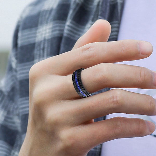 Däckformad Fidget Ring Slitstark Smycke Män Kvinnor Snygg Trendig Ring För Vardagen US 9