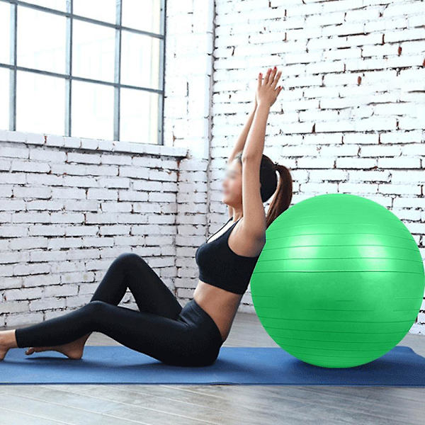 Träningsboll, Stabilitetsboll för Hemmet, Yoga, Gym Boll, Fysioboll, Schweizisk Boll, Fysioterapi Green 45CM