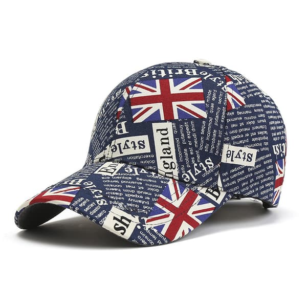 1 stk. baseballcaps med britisk flagg, sammenleggbar solhatt,