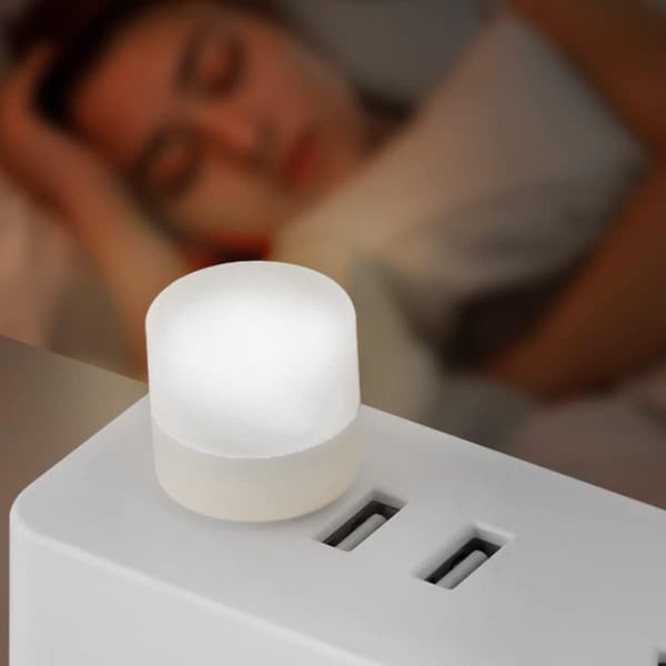 Pakke med 20 (hvitt lys) Mini bærbare USB nattlys, mobil