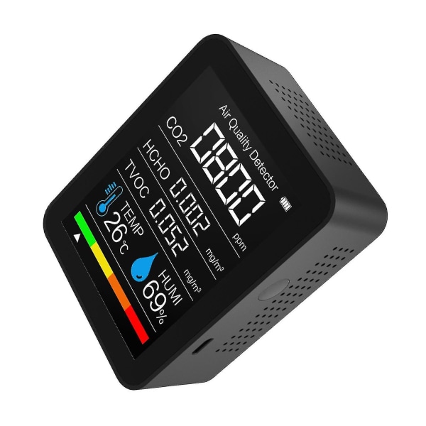 Koldioxidmonitor Realtidsövervakning Temperaturtestning Fuktighetsmätare Exakt Tvoc Hcho Analyzer Smart Co2 Bluetooth-kompatibel Digital Met