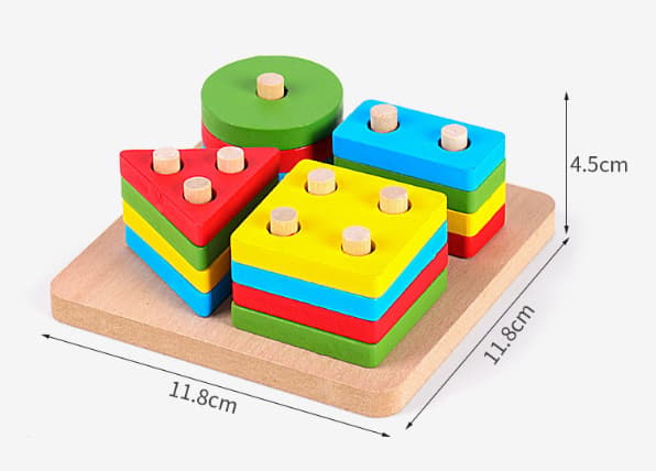 Montessori Leker for Småbarn 1 2 3 År, Tre Stapling