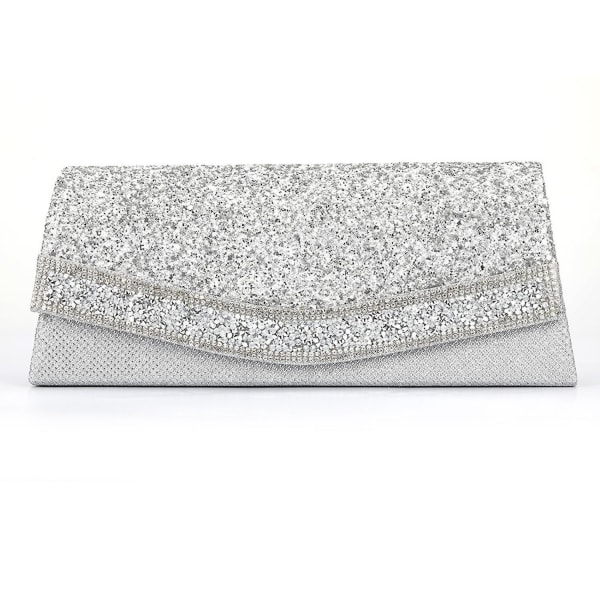 Sparkling Silver Wristlet Purse For Women Glitter Bride Clutch Bag For Wedding A916-736