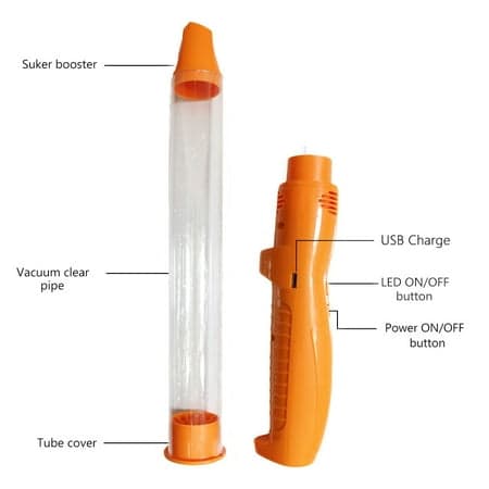 Imuansapyydys USB-laturilla, kädessä pidettävä imuri