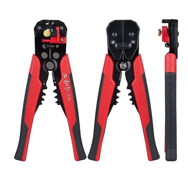 Kabelavstripper, 5 i 1 Multifunksjonell Elektrisk Kabelavstripper Automatisk Kabelkutter Kabelavstripper (Oransje),