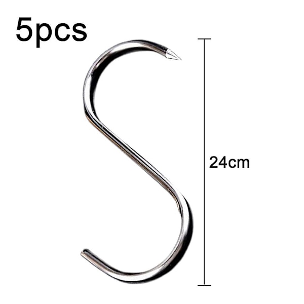 Rustfrit Stål Spidset S-Krog Bacon Krog Metal Kødkrog S-Type Tørring large