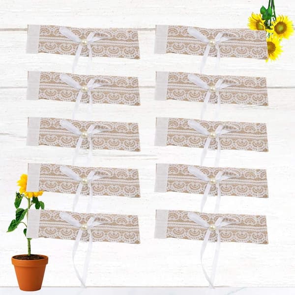 10 kpl Idyllic Wedding Lace Linen Cloth Roll Pyyhe Circle Lace