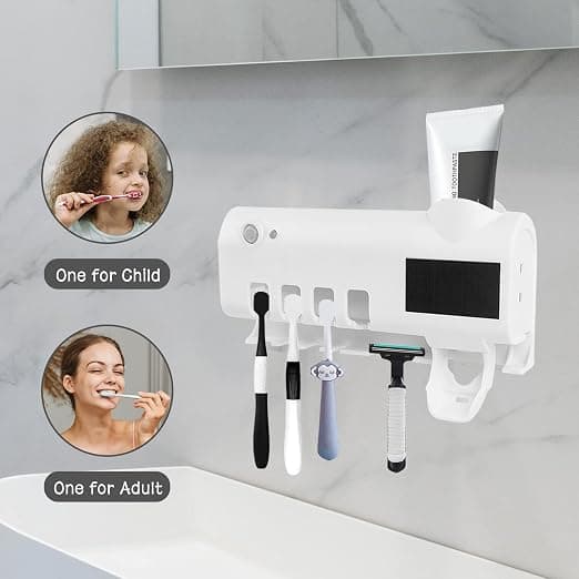 1 st Vit Väggmonterad Tandkrämsdispenser, UV-steriliserad