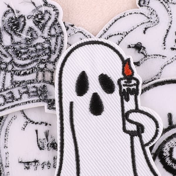 6 stk. - Skull Ghosthead Stoffmerke Personlig Patch Broderi