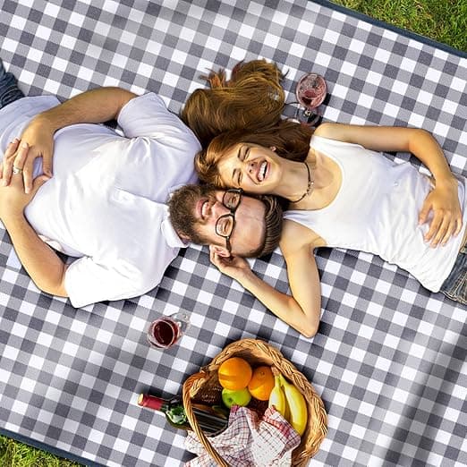 1 x 200x150CM vandtæt picnic tæppe, foldbart strandtæppe,