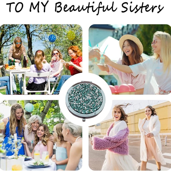 Spejl Kosmetik Mini Mix Diamant Makeup Spejl Foldbar Mini Lommespejl Bærbar Håndspejl - Til Kvinder Piger Gave