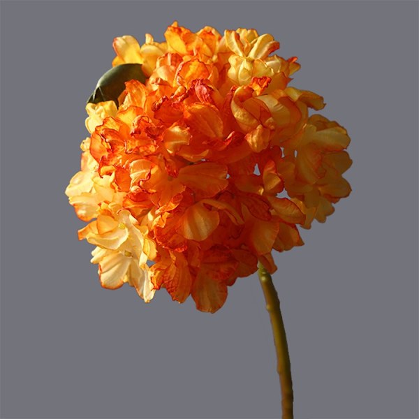 Simulerad blomma 3 brända kantstjälkar kort gren hortensia simulerad blomma heminredning (gul)