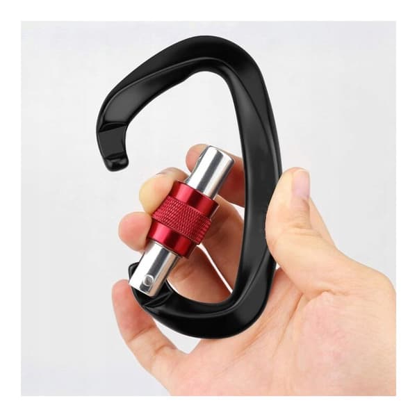 Fallsikringskarabinkrok D-formet karabinkrok 12KN svart (2