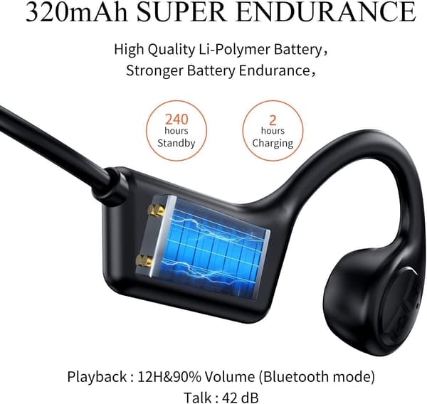 1 stk. Knogleledningshøretelefoner, Stereo Bluetooth Trådløse