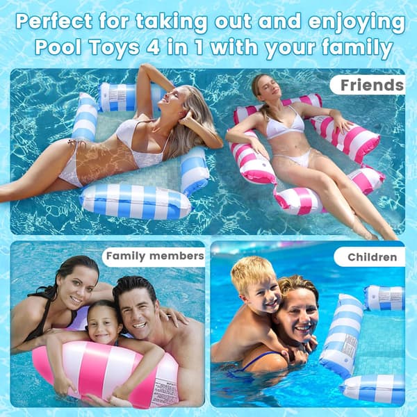 2-pack Uppblåsbara Hängmatta Poolflottar, Mångsidig 4 i 1