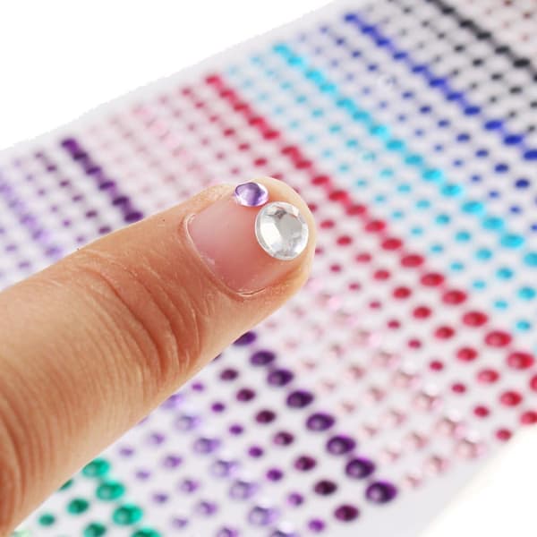 900 Stykker Gemsten Klæbende Krystal Rhinestone Stickers, 3mm,