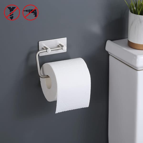 Selvklæbende toiletrulleholder i rustfrit stål, håndklædeholder til badeværelse, børstet overflade
