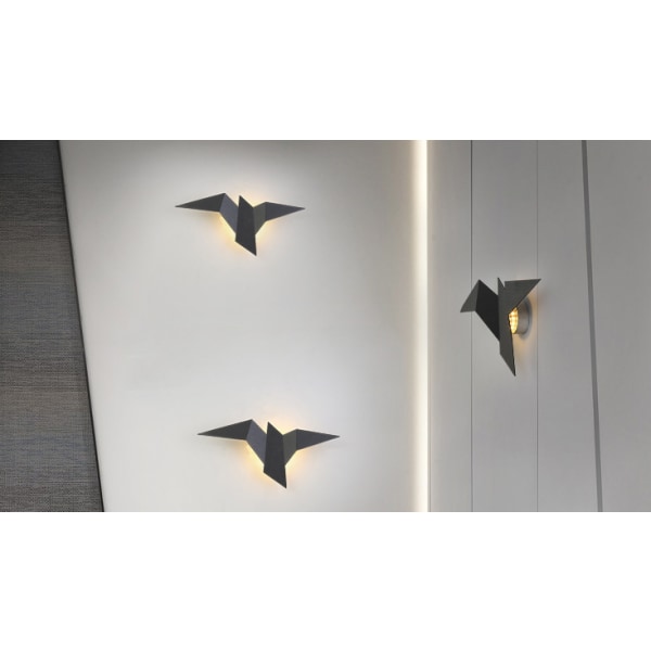 Vivid Bird Vägglampa, Antik Retro Vägglampa Snygga Bird Vägglampor — Svart, Varmt Ljus,