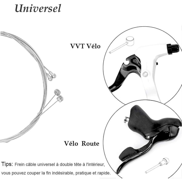 Universal Cykelbremsekabel og Sæt med Kasse - Basisbremsekabel Udskiftningssæt til Mountainbike, Landevejscykel, Almindelig Cykel